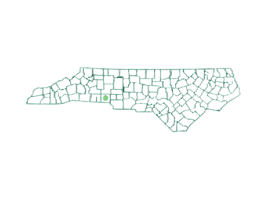 North Carolina map highlighting Vance County